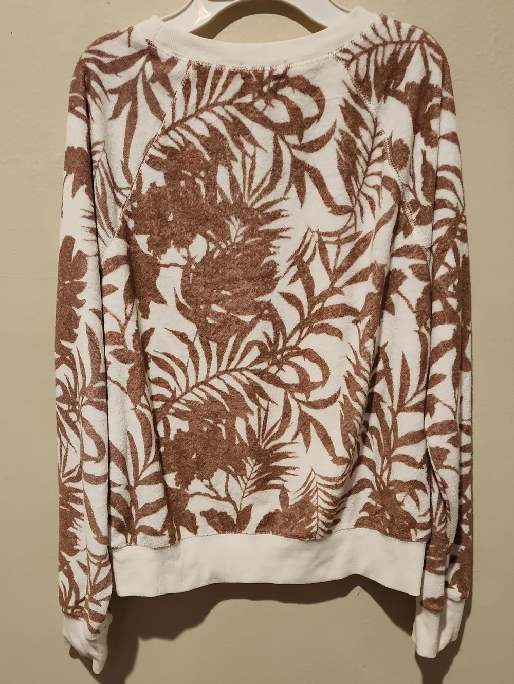 ❤️ EVEREVE TROPICAL PALM RAGLAN FRENCH TERRY SWEATSHIRT, SMALL - Picture 8 of 8